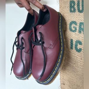Dr. Martens | Cherry Red | Soft Wair Leather Oxfords | No Slip Grip